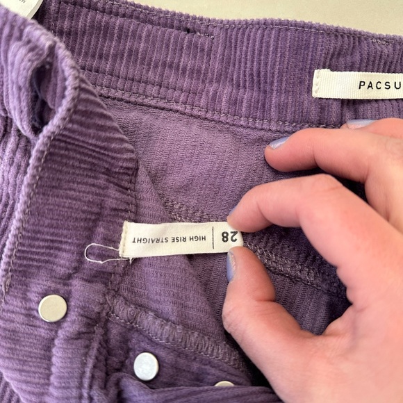 PACSUN Purple Corduroy High Waisted Straight Leg Jeans - Picture 3 of 6